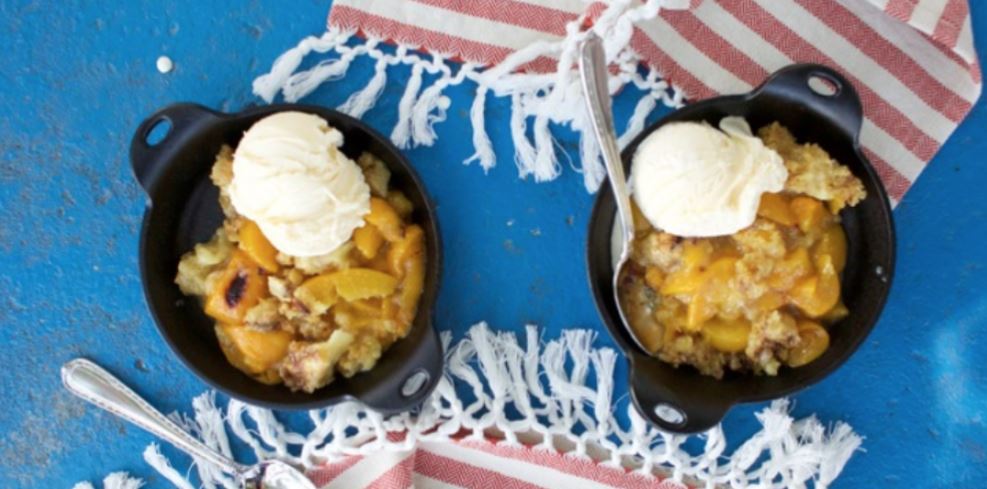 dutch oven peach cobbler