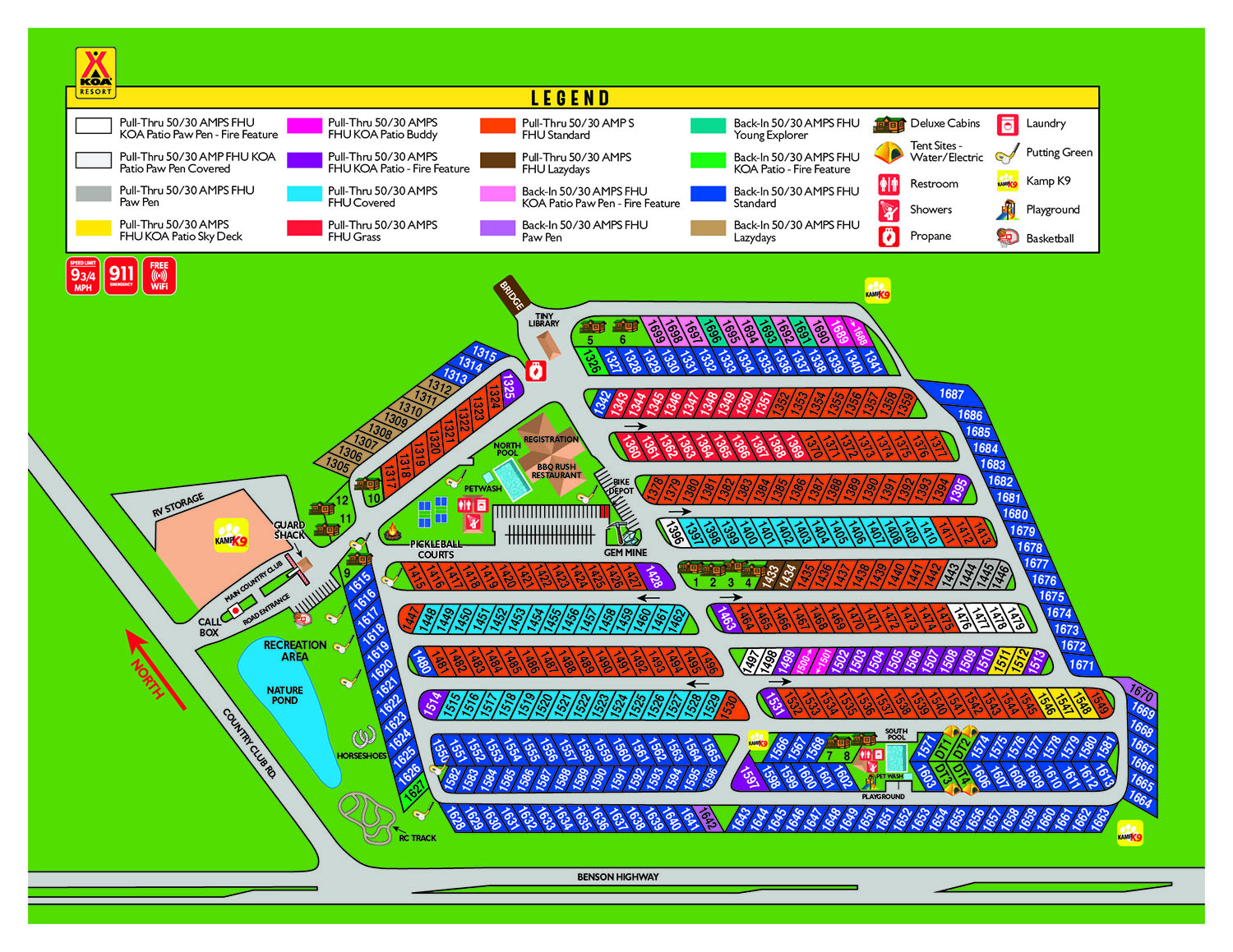 Tucson KOA Campground Map