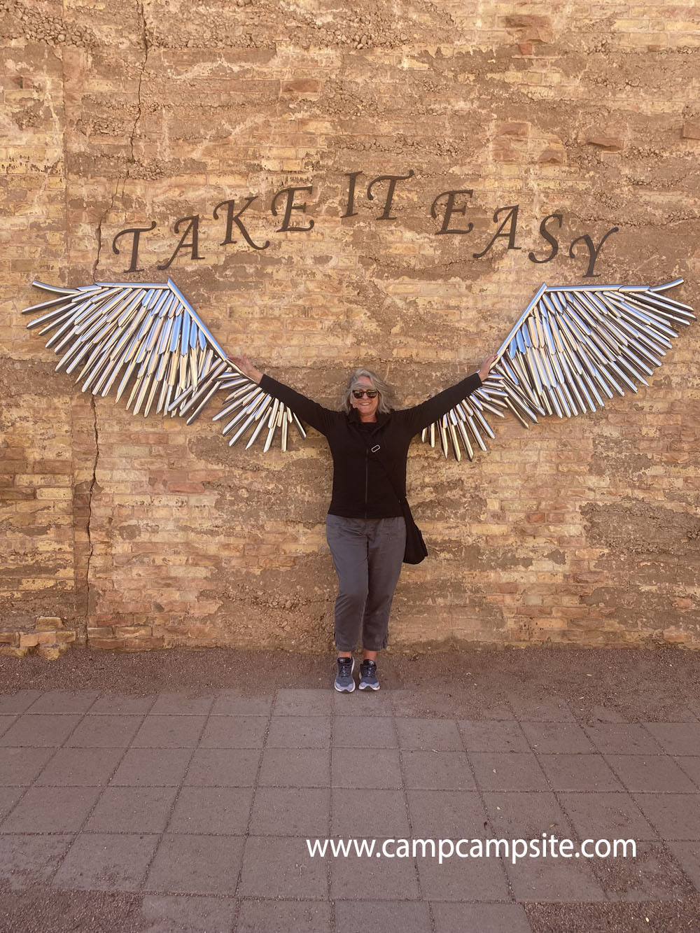 Taking it Easy in Winslow Arizona - Angel Wings on wall