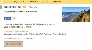 availability nofication from reserve america