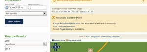 Reserve America Availability Notification