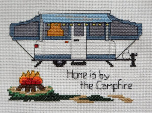 pop up camping cross stitch pattern